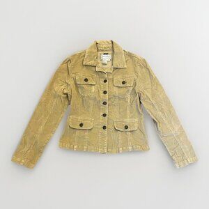 Live a Little Women's Corduroy Jacket Petite Size PS Long Sleeves Buttons GUC